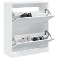 vidaXL Botník biely 80x34x96,5 cm kompozitné drevo
