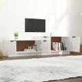 vidaXL TV stolík lesklý biely 158,5x36x45 cm spracované drevo