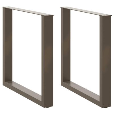 vidaXL Nohy k jedálenskému stolu v tvare U, 2 ks, prírodná oceľ, 80 x (72-73) cm, oceľ