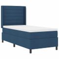 vidaXL Posteľ s pružinovým rámom s vankúšom Modrá 200 x 90 cm látka
