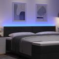 vidaXL LED hlavová doska Čierny látka