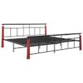 vidaXL Posteľný rám kov a masívne dubové drevo 200x200 cm