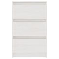 vidaXL Nočný stolík biely 40x29,5x64 cm borovicový masív