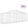 vidaXL Oblúkový gabionový kôš 11 ks 200x30x60/80 cm pozinkované železo