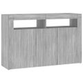 vidaXL Komoda s LED svetlami, sivá sonoma 115,5x30x75 cm