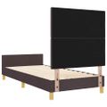 vidaXL Rám postele s čelnou doskou Tmavo hnedá 80 x 200 cm látka