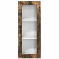 vidaXL Nástenný sklenený kabinet PORTO Dymová dub 40 x 31 x 100 cm