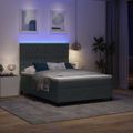 vidaXL LED box s pružinami s matracmi Tmavo šedá 160 x 200 cm Zamat