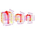 vidaXL Darčeková Škatľa 3 ks 60 LED Viacfarebný 20 x 20 x 20 cm Akryl