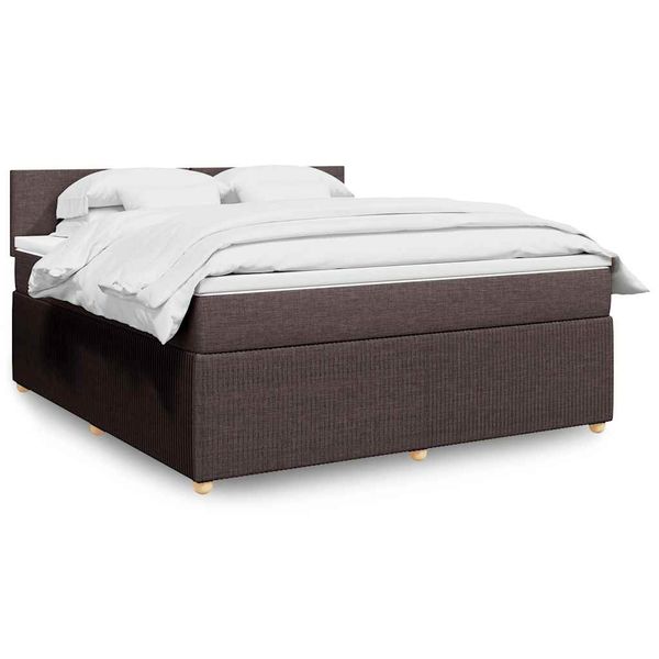 vidaXL Boxspring posteľ s matracom tmavohnedá 180x200 cm látka