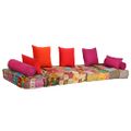 vidaXL 2-miestna modulárna taburetka, patchwork, látka
