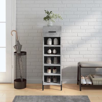 vidaXL Botník betónovo sivý 30x35x105 cm kompozitné drevo