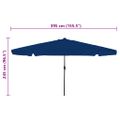 vidaXL Záhradný slnečník 395 x 395 x 245 cm Polyester Okrúhly Azurblue