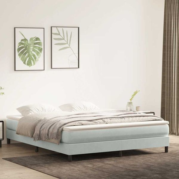 vidaXL Box Spring Posteľ bez matraca Svetlosivá 180x220 cm Zamat