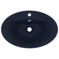 vidaXL Luxusné umývadlo, prepad, matné tmavomodré 58,5x39 cm, keramika