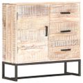 vidaXL Komoda biela 73x30x75 cm akáciový masív