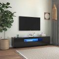 vidaXL TV skrinka s LED svetlami lesklá čierna 160x35x40 cm