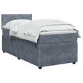 vidaXL Posteľ boxspring s matracom Tmavosivá 90 x 190 cm Zamat