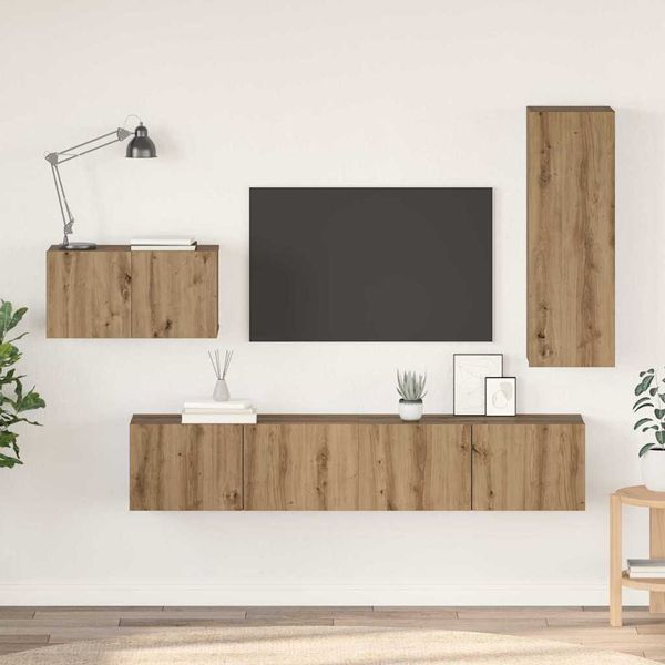 vidaXL Zostava TV skriniek 4 pcs Remeselný dub Kompozitné drevo