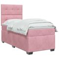 vidaXL Posteľ boxspring s matracom Ružová 90 x 190 cm Zamat