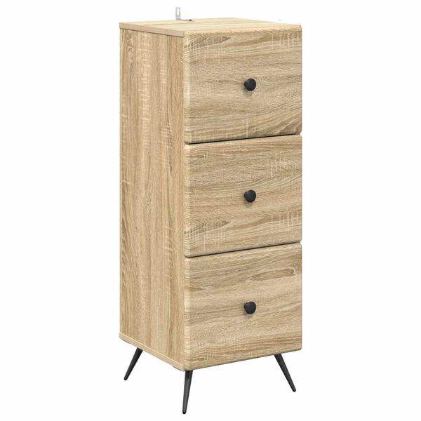 vidaXL Zásuvkový kabinet Dub sonoma 33 x 34,5 x 90 cm Kompozitné drevo
