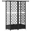 vidaXL Vyvýšený záhon s mriežkou a strechou Čierna 124 x 40 x 121 cm