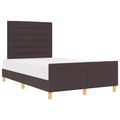 vidaXL Rám postele s čelnou doskou Tmavo hnedá 120 x 200 cm látka