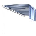 vidaXL Automatická markíza s tienidlom 5x3 m modro-biela