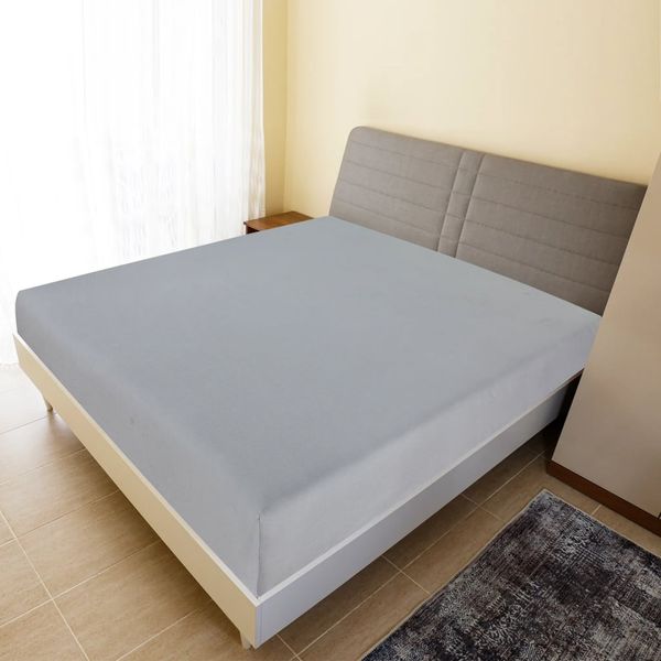 vidaXL Priliehavé prestieradlá Jersey 2 ks sivé 140x200 cm bavlna