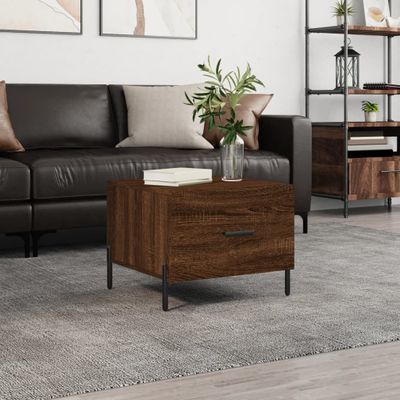 vidaXL Konferenčný stolík hnedý dub 50x50x40 cm spracované drevo