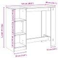 vidaXL Barový stôl s policami biely 124x46x103,5 cm kompozitné drevo