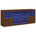 vidaXL Komoda s LED svetlami hnedý dub 163x37x67 cm