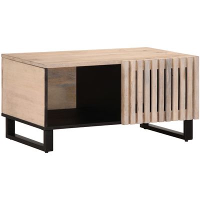 vidaXL Konferenčný stolík, biely 80x51x40 cm, mangový masív