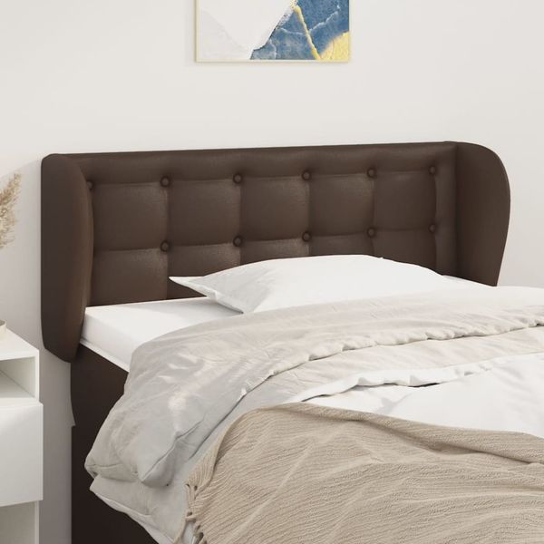 vidaXL Čelo postele so záhybmi hnedé 103x23x78/88 cm umelá koža