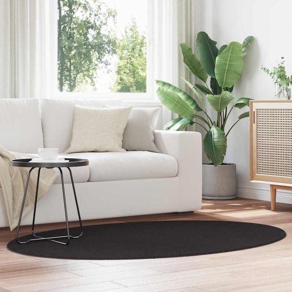 vidaXL Kusové koberce Oválny HUARTE Čierna 120 x 170 cm 100% polyester