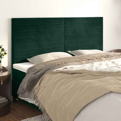 vidaXL Čelo postele tmavozelené 180x5x118/128 cm zamatové