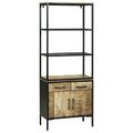 vidaXL Highboard Hnedá 70 x 35 x 180 cm Masívne mango drevo