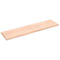 vidaXL Nástenná polica 200x50x(2-4) cm neošetrený dubový masív