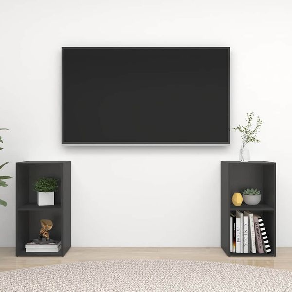 vidaXL TV skrinky 2 ks, sivé 72x35x36,5 cm, kompozitné drevo