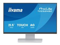 iiyama ProLite T2252MSC-W2AG - LED monitor - 21.5" (18.7" zobraziteľný) - dotykový displej - 1920 x 1080 Full HD (1080p) @ 100 Hz - IPS - 250 cd/m² - 1000:1 - 5 ms - HDMI, DisplayPort - reproduktory - biela, matná