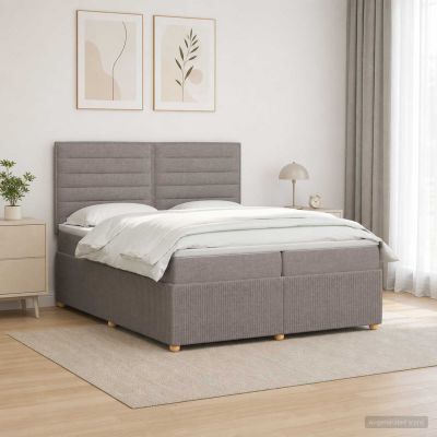 vidaXL Posteľ boxspring s matracom Sivohnedá 200 x 200 cm Látka