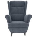vidaXL Kreslo wingback s podnožkou tmavosivé zamatové