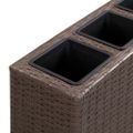 vidaXL Vyvýšený záhradný záhon+4 nádoby 80x22x79 cm, polyratan, hnedý