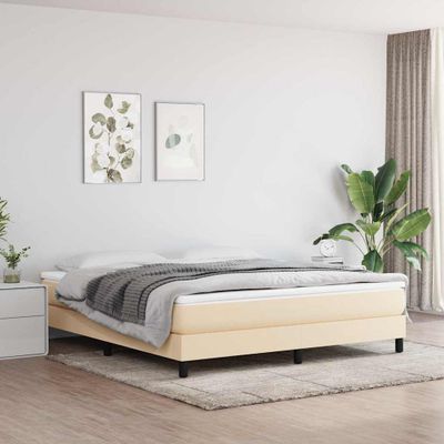 vidaXL Posteľný rám s boxspringom krémová 180x200 cm látka