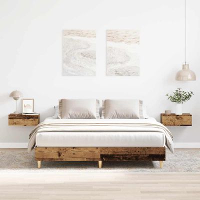 vidaXL Posteľný rám bez matraca staré drevo 140x200cm kompozitné drevo