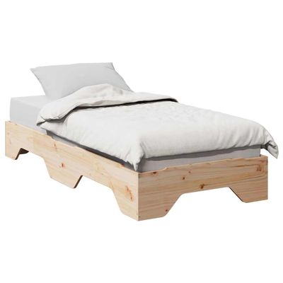 VidaXL Rám postele Bez matraca Stohovateľné 75x190 cm Masívne drevo