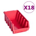 vidaXL 103-dielna sada úložných košov a nástenné panely červeno-čierna