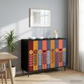 vidaXL Servírovacia skriňa ESSEN Čierny dub 102 x 33 x 76 cm