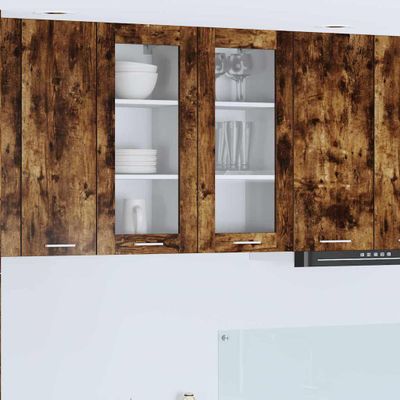 vidaXL Závesná skrinka s úložiskom 2 pcs Dymová dub 40 x 31 x 80 cm