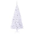vidaXL Umelý vianočný stromček s 300 LED-i Biela 180 cm PVC a oceľ